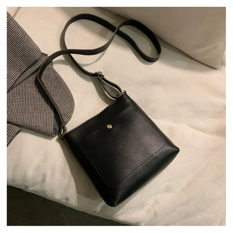 Summer Women's Small Square Crossbody Bag Canvas Bucket Bag