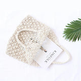 Boho Hollow Out Straw Beach Bag Macrame Tote