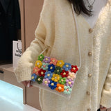 Summer Woven Flower Shoulder Bag For Women