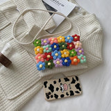 Summer Woven Flower Shoulder Bag For Women