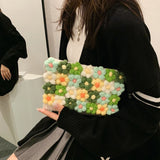 Summer Woven Flower Shoulder Bag For Women