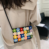 Summer Woven Flower Shoulder Bag For Women