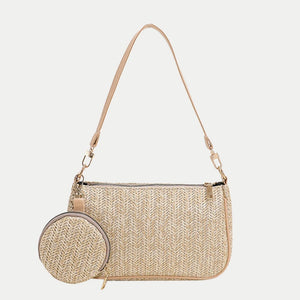 Summer Woven Shoulder Bag For Women 2pcs Combination