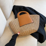 Summer Straw Bag Large Capacity Purse Handbag for Women Beach Shoulder Tote