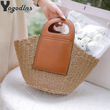 Summer Straw Bag Large Capacity Purse Handbag for Women Beach Shoulder Tote
