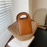 Summer Straw Bag Large Capacity Purse Handbag for Women Beach Shoulder Tote