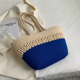 Summer Woven Straw Handbag Women Large Capacity Tote Shopping Handle Bags