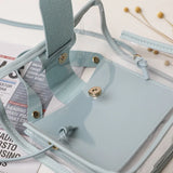 Summer & Autumn Jelly Square Bag, Big Pin Buckle Messenger Bag
