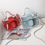 Summer & Autumn Jelly Square Bag, Big Pin Buckle Messenger Bag