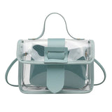 Summer & Autumn Jelly Square Bag, Big Pin Buckle Messenger Bag
