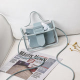 Summer & Autumn Jelly Square Bag, Big Pin Buckle Messenger Bag