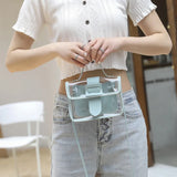 Summer & Autumn Jelly Square Bag, Big Pin Buckle Messenger Bag