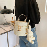 Summer Canvas High-Quality Texture Handbag Bucket Bag