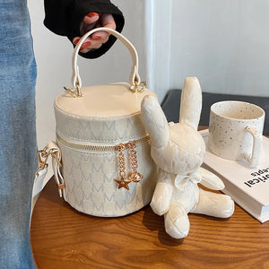 Summer Canvas High-Quality Texture Handbag Bucket Bag