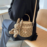 Summer Canvas High-Quality Texture Handbag Bucket Bag