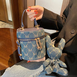 Summer Canvas High-Quality Texture Handbag Bucket Bag