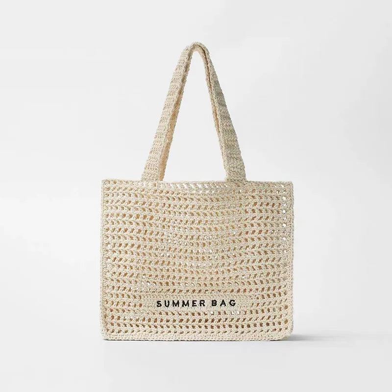 Summer Fairy Hollow Straw Woven Bag One-Shoulder Hand-Held Beach Bag