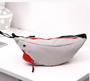 Summer Shark Mouth Canvas Bag Chest Bag Female Small Pockets