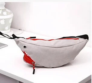 Summer Shark Mouth Canvas Bag Chest Bag Female Small Pockets
