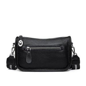 Summer Cowhide Leather Shoulder Bag Solid Crossbody Bag for Women