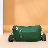 Summer Cowhide Leather Shoulder Bag Solid Crossbody Bag for Women