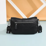 Summer Cowhide Shoulder Bag Tassel Crossbody Bag for Women