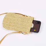 Summer Straw Woven Shoulder Bag for Girls