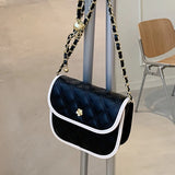 Summer Rhombus Embroidery Shoulder Messenger Bag
