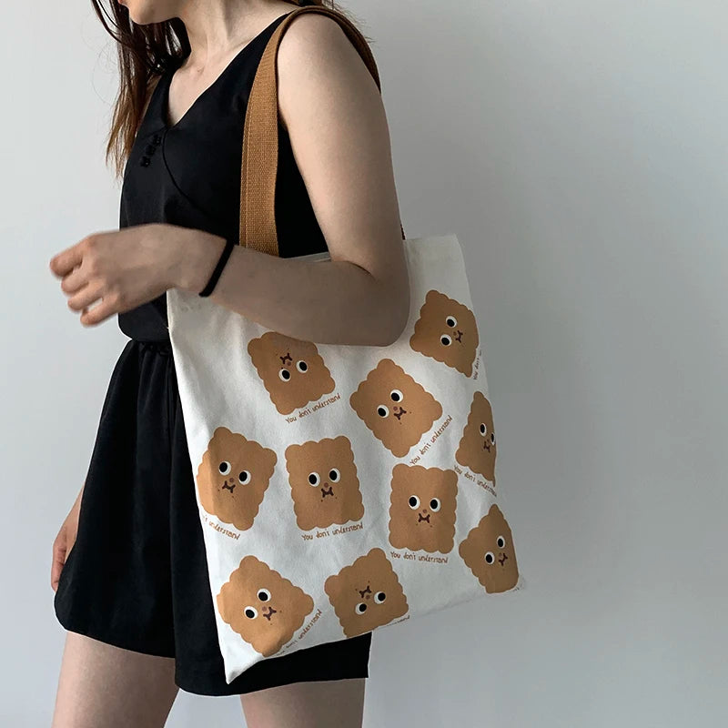 Summer Ulzzang Girl Single Shoulder Canvas Bag Ins Japanese Harajuku School Bag
