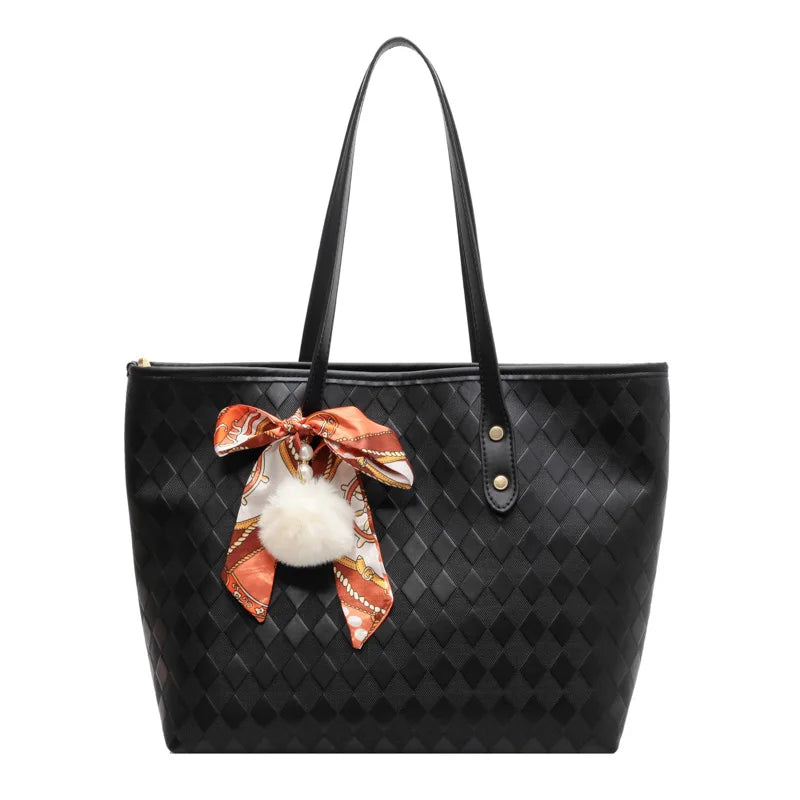 Summer PU Leather Tote Bag Large Shoulder Bag