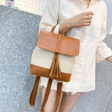 Summer Women's Straw Woven Backpack Light and Breathable Small Backpack