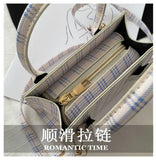 Summer Niche Plaid Messenger Bag for Women