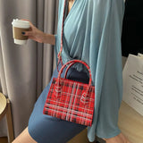 Summer Niche Plaid Messenger Bag for Women