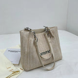 Summer Straw Shoulder Bag Women's Woven Tote Handbag Large Capacity