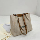 Summer Straw Shoulder Bag Women's Woven Tote Handbag Large Capacity