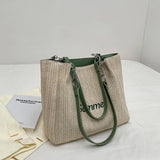 Summer Straw Shoulder Bag Women's Woven Tote Handbag Large Capacity