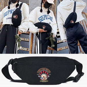 Sumo Wrestler Print Waist Bags Unisex Travel Chest Pack Lightweight Shoulder Bag
