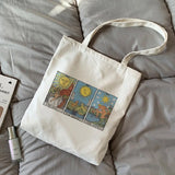 Sun God Vintage Female Canvas Bag Large Capacity Fun Cartoon Casual Shopping Bag