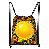Sun/Moon Print Drawstring Bag Girls School Backpack Ladies Eco-friendly