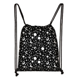 Sun/Moon Print Drawstring Bag Girls School Backpack Ladies Eco-friendly