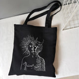 Sun Myth Print Casual Female Bag Ins Cartoon Fun Zipper Women Shoulder Bags