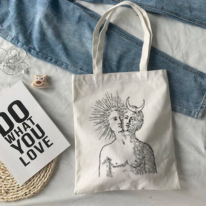 Sun Myth Print Casual Female Bag Large Capacity Harajuku Vintage Shopping Bag