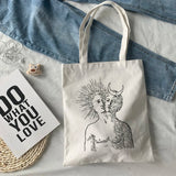 Sun Myth Print Casual Female Bag Large Capacity Harajuku Vintage Shopping Bag