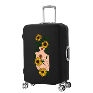 Sunflower Girl Luggage Cover for 18-32 Inch T