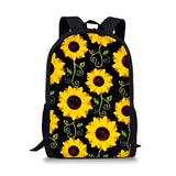 Sunflower Pattern Print School Bags Daily Travel Climbing Durable Backpack