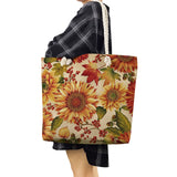 Sunflower Print Handbag Eco Reusable Foldable Shopping Bag Beach Tote