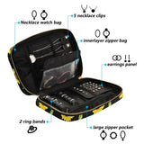 Sunflower Print Jewelry Box Travel Cosmetics Organizer