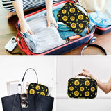 Sunflower Print Jewelry Box Travel Cosmetics Organizer