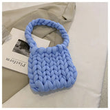 Coarse Wool Hand Woven Winter Girl Top-handle Handbag