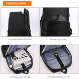 Light Oxford USB Charging Laptop Men Backpack Waterproof Travel Backpack